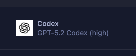 Table cell showing the AI model provider and name for a review session